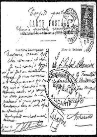 Tarjeta postal de J. L. Gumbert a Rafael Altamira. Bordeaux, 1909