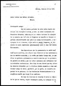 Carta de Enrique Muñoz Arístegui a Rafael Altamira. Mérida, 25 de febrero de 1910