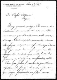 Carta de  J. M. Dihigo a Rafael Altamira. [La Habana],14 de enero de 1909