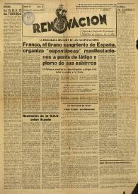 Renovación (Toulouse) : Boletín de Información de la Federación de Juventudes Socialistas de España. Núm. 72, 29 de diciembre de 1946