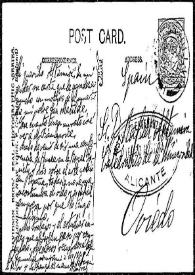 Tarjeta postal de [Francisco de las] Barras a Rafael Altamira. [Londres, 12 de enero de 1909]
