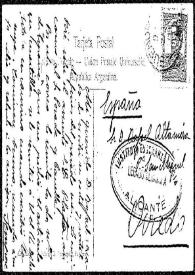 Tarjeta postal de Sempere a Rafael Altamira. 26 de enero de 1909