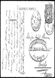 Tarjeta postal a Rafael Altamira. [Turín], 7 de febrero de 1909