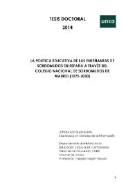 La política educativa de las enseñanzas de sordomudos en España a través del Colegio Nacional de Sordomudos de Madrid (1875-2000)