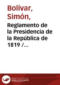 Reglamento de la Presidencia de la República de 1819