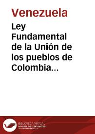 Ley Fundamental de la Unión de los pueblos de Colombia de 1821