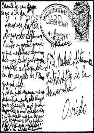 Tarjeta postal de [Francisco de las] Barras a Rafael Altamira. Londres, [18 de mayo de 1909]
