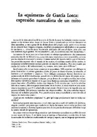 La 'quimera' de García Lorca: expresión surrealista de un mito
