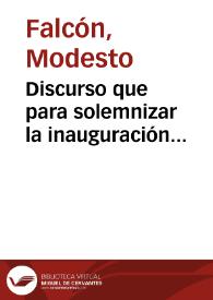 Discurso que para solemnizar la inauguración de la estatua de Fr. Luis de León