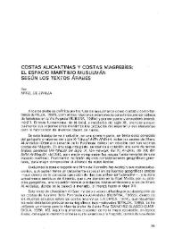 Costas alicantinas y costas magrebíes: el espacio marítimo musulmán según los textos árabes