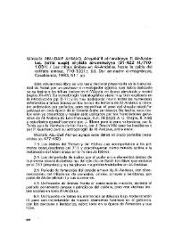 Sharq Al-Andalus. Nº 1, Año 1984. Sección Bibliografía. Recensiones