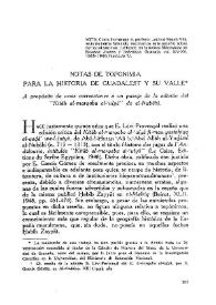 Notas de toponimia para la historia de Guadalest y su valle
