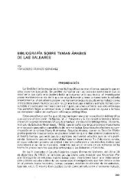 Bibliografía sobre temas árabes de las Baleares