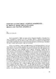 Costas alicantinas y costas magrebíes: el espacio marítimo musulmán según los textos árabes (2)
