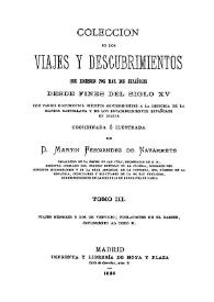 Coleccion de los viajes y descubrimientos que hicieron por mar los españoles desde fines del siglo XV : con varios documentos... Tomo 3