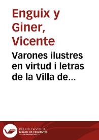 Varones ilustres en virtud i letras de la Villa de Cocentaina [Manuscrito]