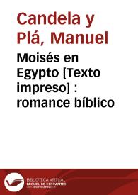 Moisés en Egypto : romance bíblico