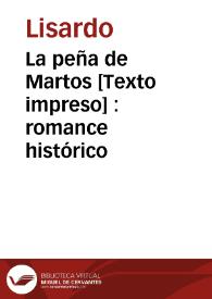 La peña de Martos [Texto impreso] : romance histórico