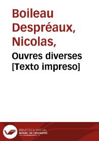 Ouvres diverses [Texto impreso]