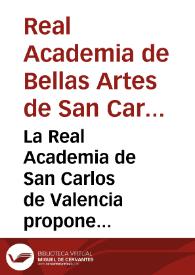 La Real Academia de San Carlos de Valencia propone trece premios a los profesores de las Tres Nobles Artes. [Texto impreso]