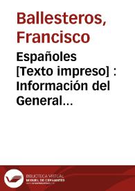 Españoles : Información del General Ballesteros sobre el levantamiento de Riego