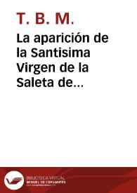 La aparición de la Santisima Virgen de la Saleta de los Alpes : romance