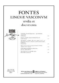 Fontes Linguae Vasconum : Studia et Documenta. Año XLVII, núm. 120, 2015