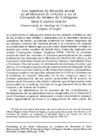 Los sistemas de filosofía moral en el 'Memorial de virtudes' y en el 'Oracional' de Alonso de Cartagena
