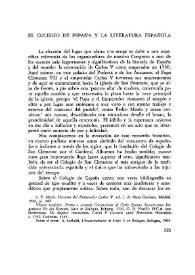 El Colegio de España y la literatura española