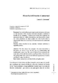 Filosofía del Derecho Contractual
