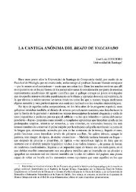 La cantiga anónima del 'Beato de Valcavado'