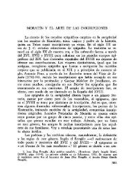 Moratín y el arte de las inscripciones