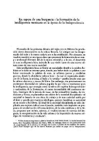 En espera de una burguesía: la formación de la intelligentsia mexicana en la época de la Independencia