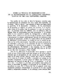 Sobre la técnica de representación de la muchedumbe en la literatura española (