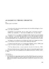 Un enigmático término cervantino