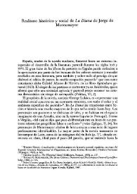 Realismo histórico y social de 'La Diana' de Jorge de Montemayor