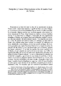 Eurípides y Lorca: Observaciones sobre el cuadro final de 'Yerma'