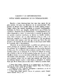 Galdós y lo autobiográfico: notas sobre 'Memorias de un desmemoriado'