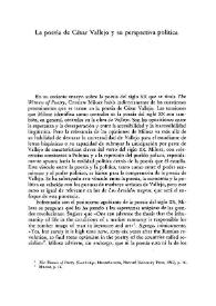 La poesía de César Vallejo y su perspectiva política