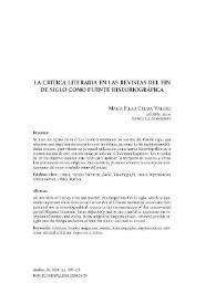 La crítica literaria en las revistas del fin de siglo como fuente historiográfica
