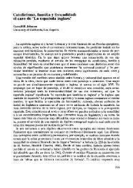 Catolicismo, familia y fecundidad: el caso de 'La española inglesa'