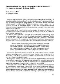 Destrucción de los mitos, ¿posibilidad de la historia? 'El llano en llamas' de Juan Rulfo 