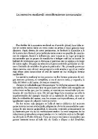 La narrativa medieval: consideraciones estructurales