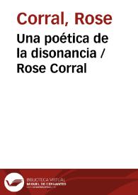 Una poética de la disonancia