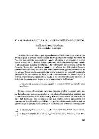 Claves para la lectura de la poesía satírica de Quevedo