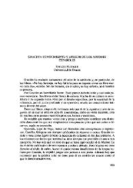 Gracián: conocimiento y aprecio de los autores españoles