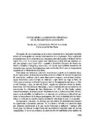Notas sobre la presencia española en el modernismo brasileño