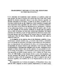 Tradiciones y estado actual del hispanismo en Checoslovaquia