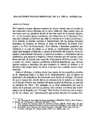 Relaciones franco-hispanas en la épica medieval