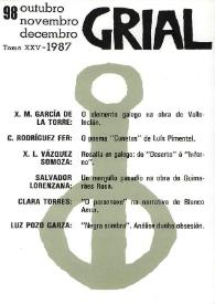 Grial : revista galega de cultura. Núm. 98, 1987